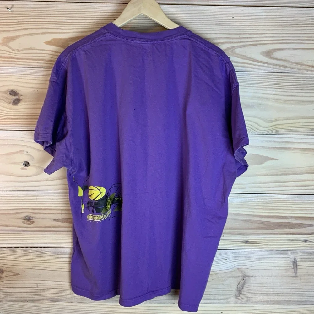 Nike Basketball Shirt XXL Purple Yellow Athletic Gear Double Sided Graphic DV963